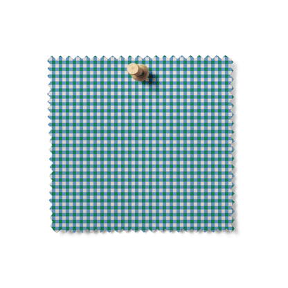 Mercerie Gingham in Teal Soda