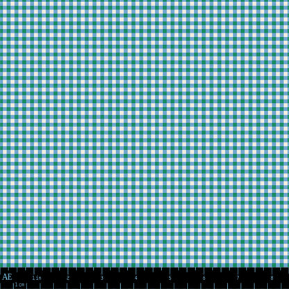 Mercerie Gingham in Teal Soda